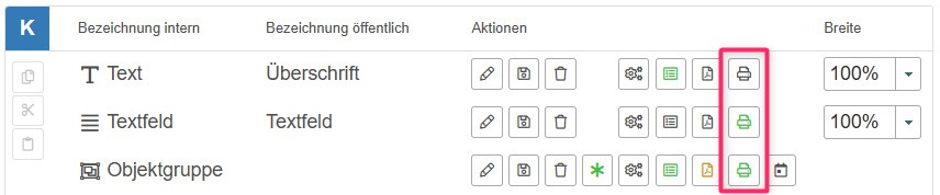 Visuelle Übersicht außerhalb der Konfiguration von Komponenten