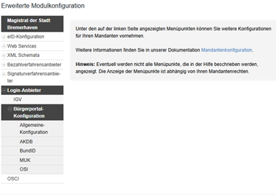 Erweiterte Modulkonfiguration