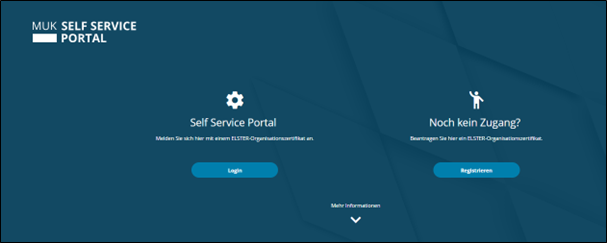 Startseite Self-Service-Portal Mein Unternehmenskonto