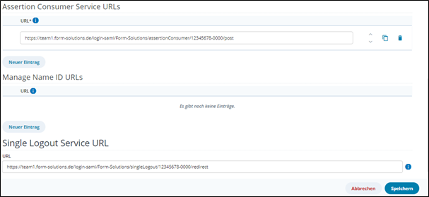 Konfiguration Service Provider