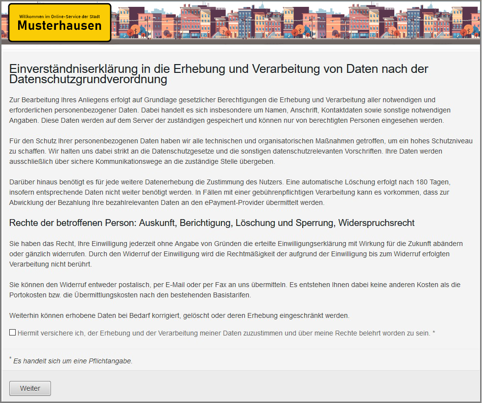 Neuer Standard-Einwilligungserklärungstext