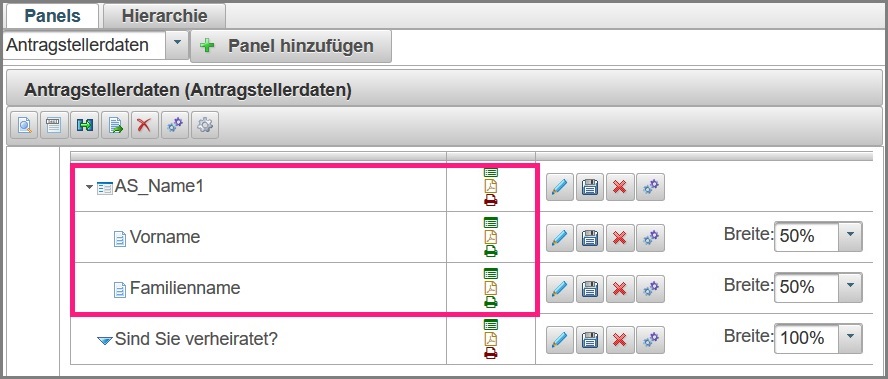 Visuelle Übersicht Komponentengruppen